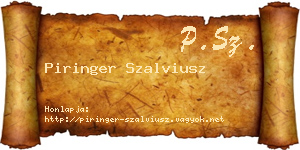 Piringer Szalviusz névjegykártya